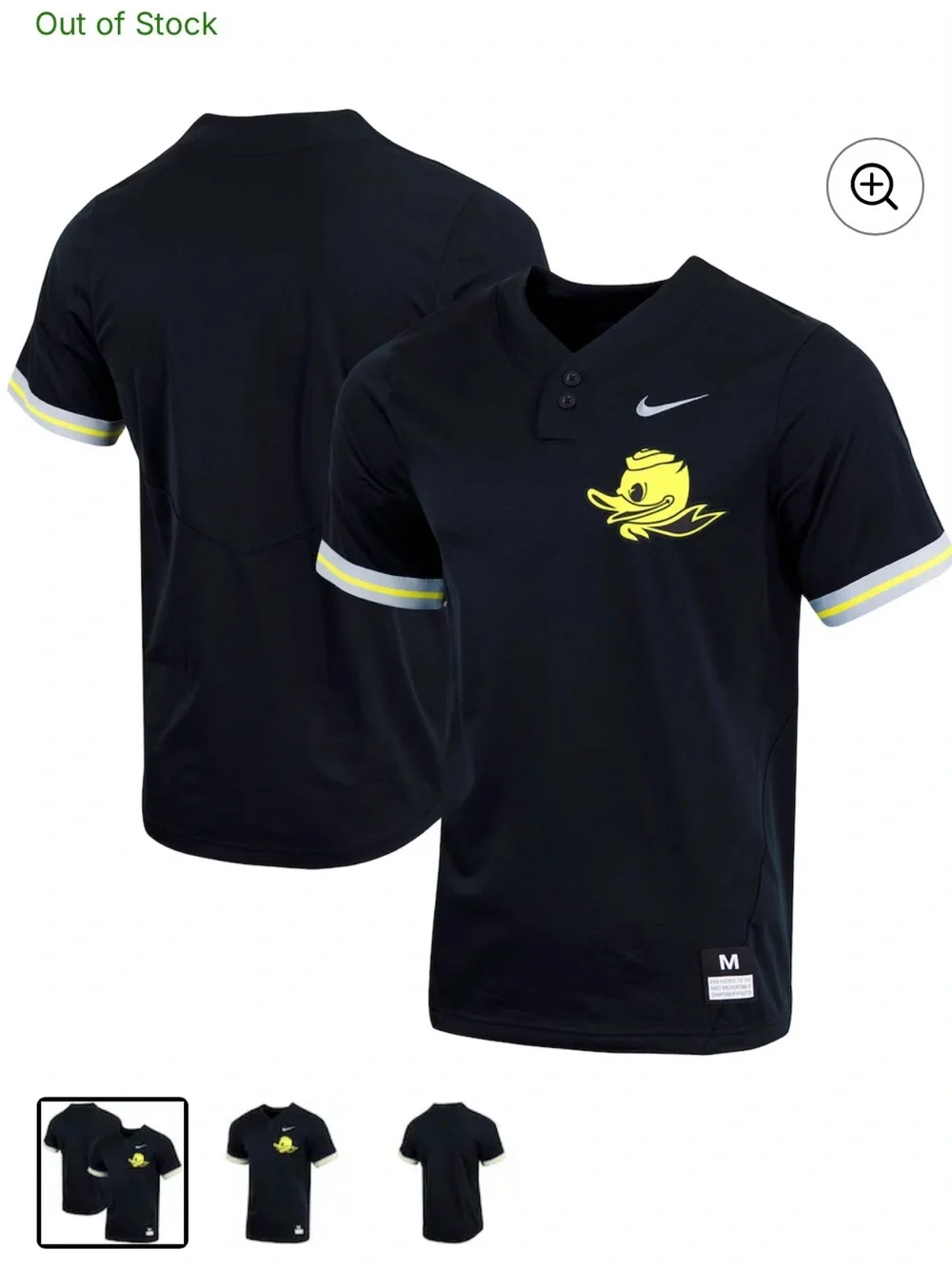 Nike Black Short-Sleeve Athletic Shirt with Yellow Duck Logo